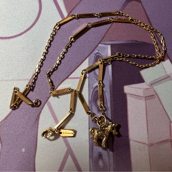 Gold plated horse necklace chain coach pink swarovski - Picture 3 of 3